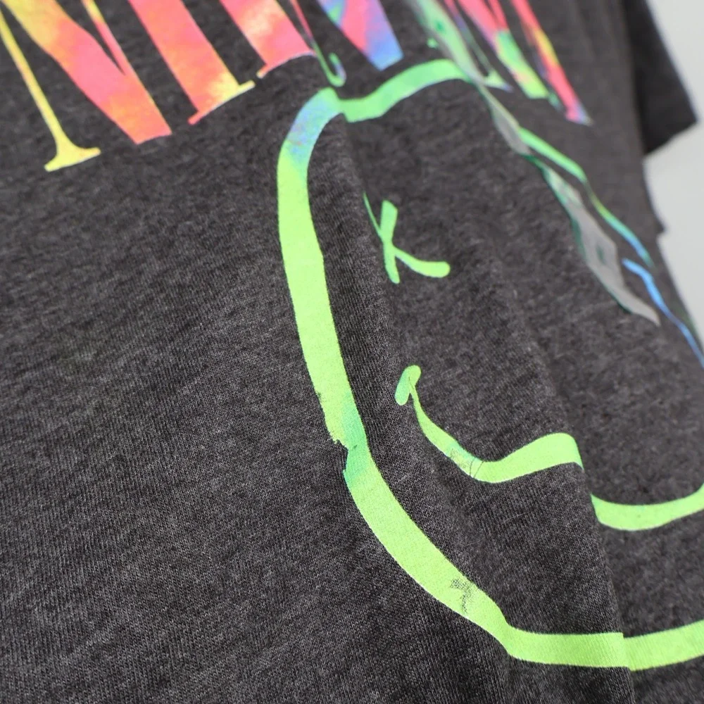 Nirvana Smiley Face Graphic Tee‎ Mens M Gray Grunge Seattle Band Shirt Alt NWOT